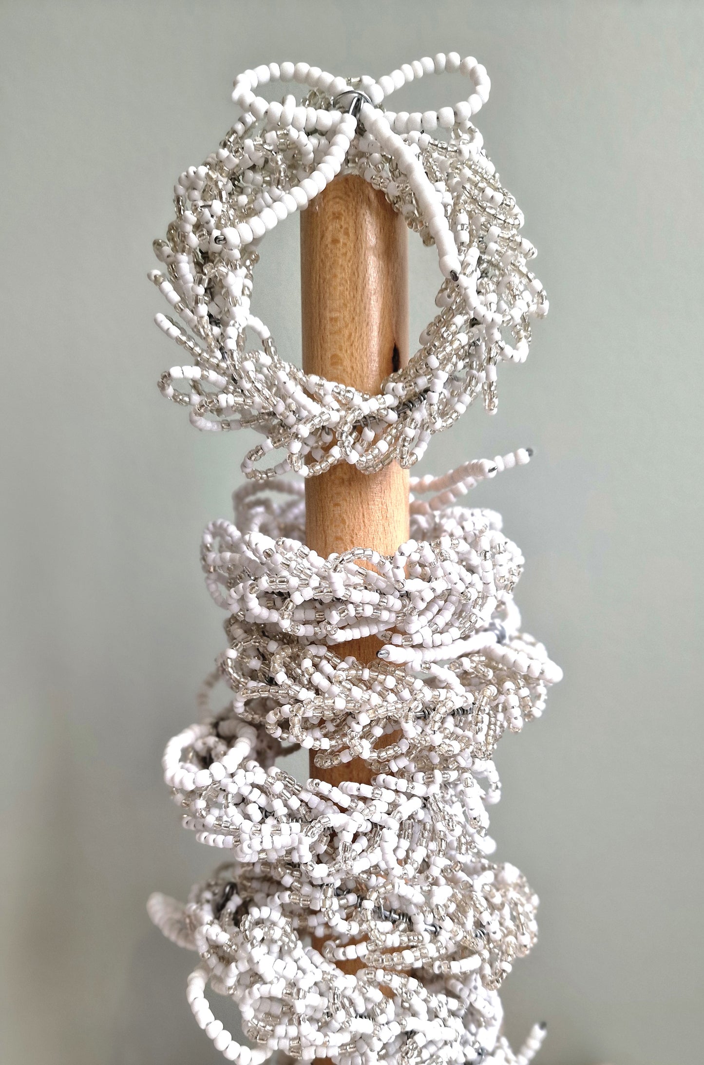 White Beaded Napkin Ring