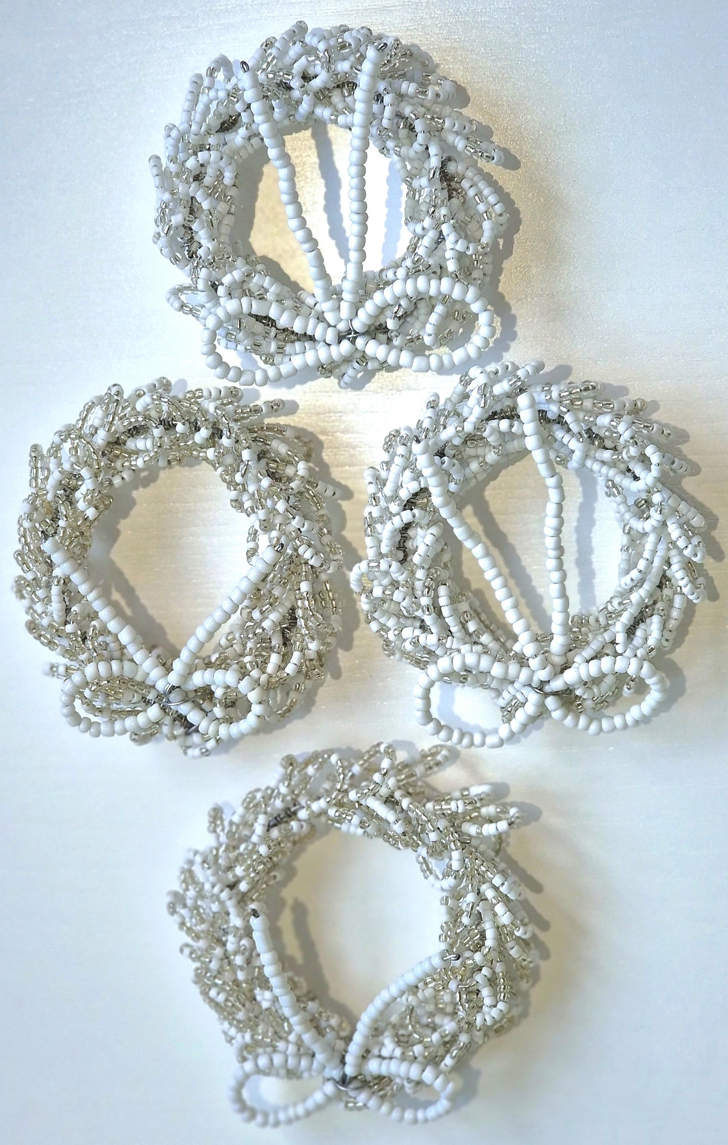 White Beaded Napkin Ring